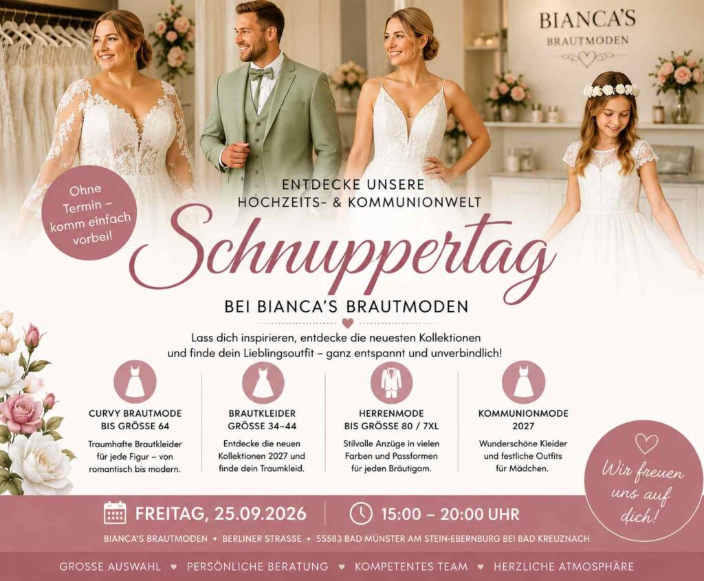 Ankündigung unseres nächsten Schnuppertages am 25.9.2026